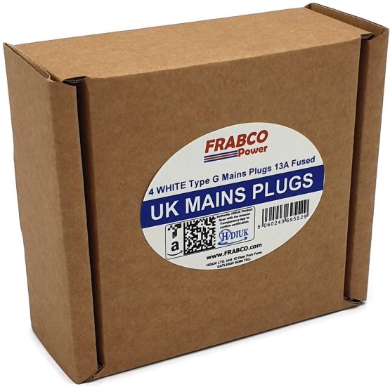 HDIUK Quality 4 Pack UK 13A Mains Plug top self Wire. (White) - Image 4