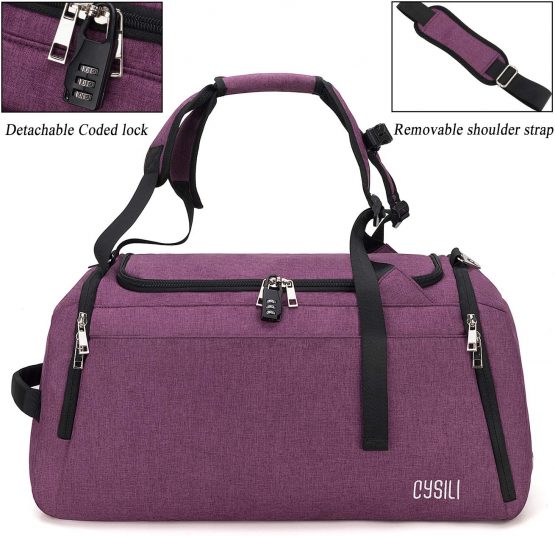 BonClare Sports Duffle Bag with Shoes Compartment and Wet Pocket, 42L Waterproof Gym Bag for Men and Women, Durable Travel Duffel Bag with Shoulder Strap and Combination Lock - Image 3