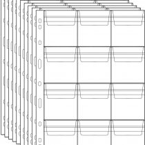 Coin Pocket Pages - 12 Pockets/Sheet Standard 9-Hole Coin Pocket Inserts Collecting Sleeves for Coins 10 Sheets CS03112 Series