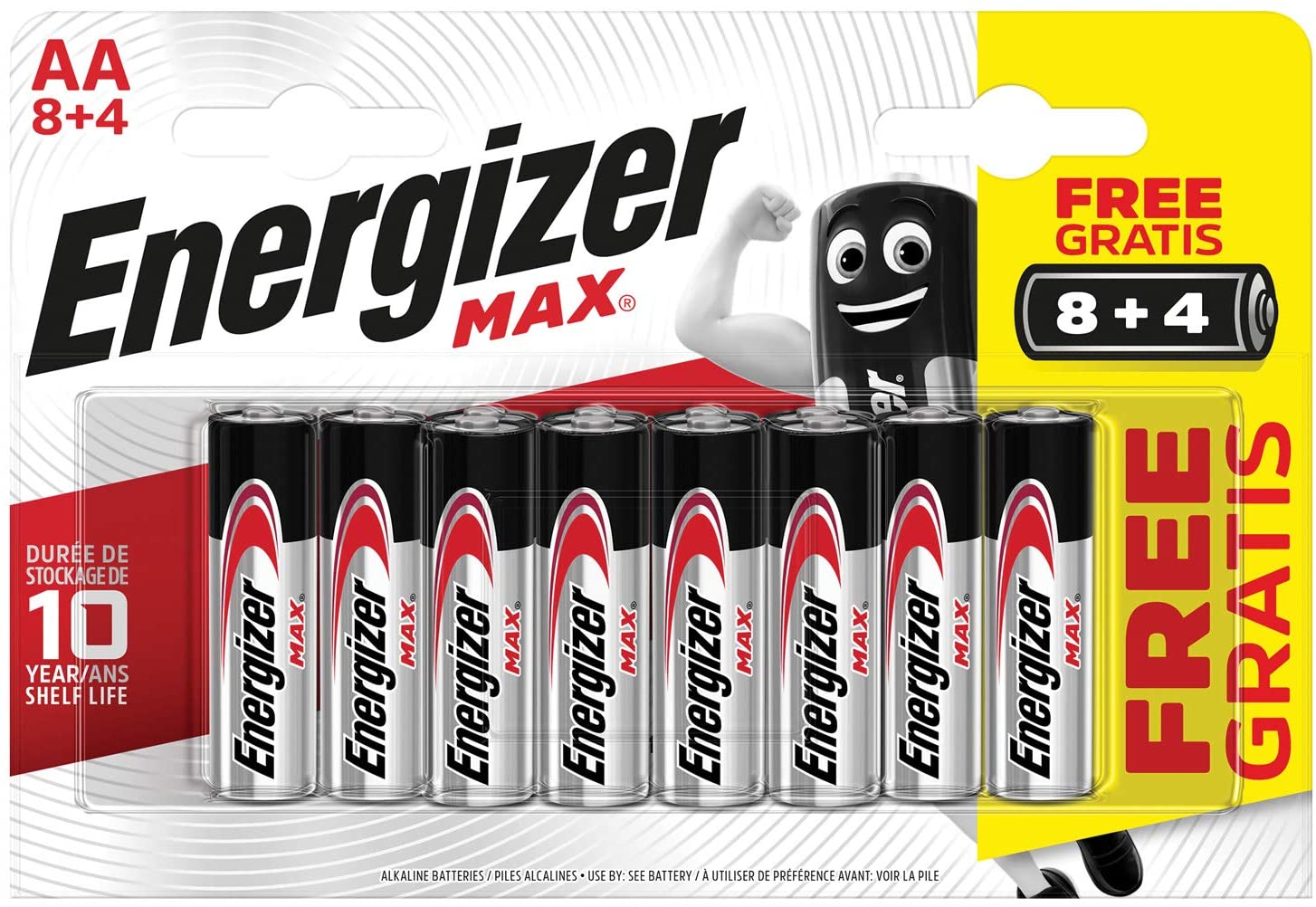 Energizer Max Long-Lasting Alkaline Power, 12 Count (Pack of 1)