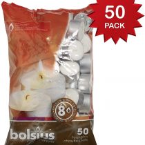 Bolsius 8 Hour Burning Tealights, Pack of 50, White, 7x18x32 cm