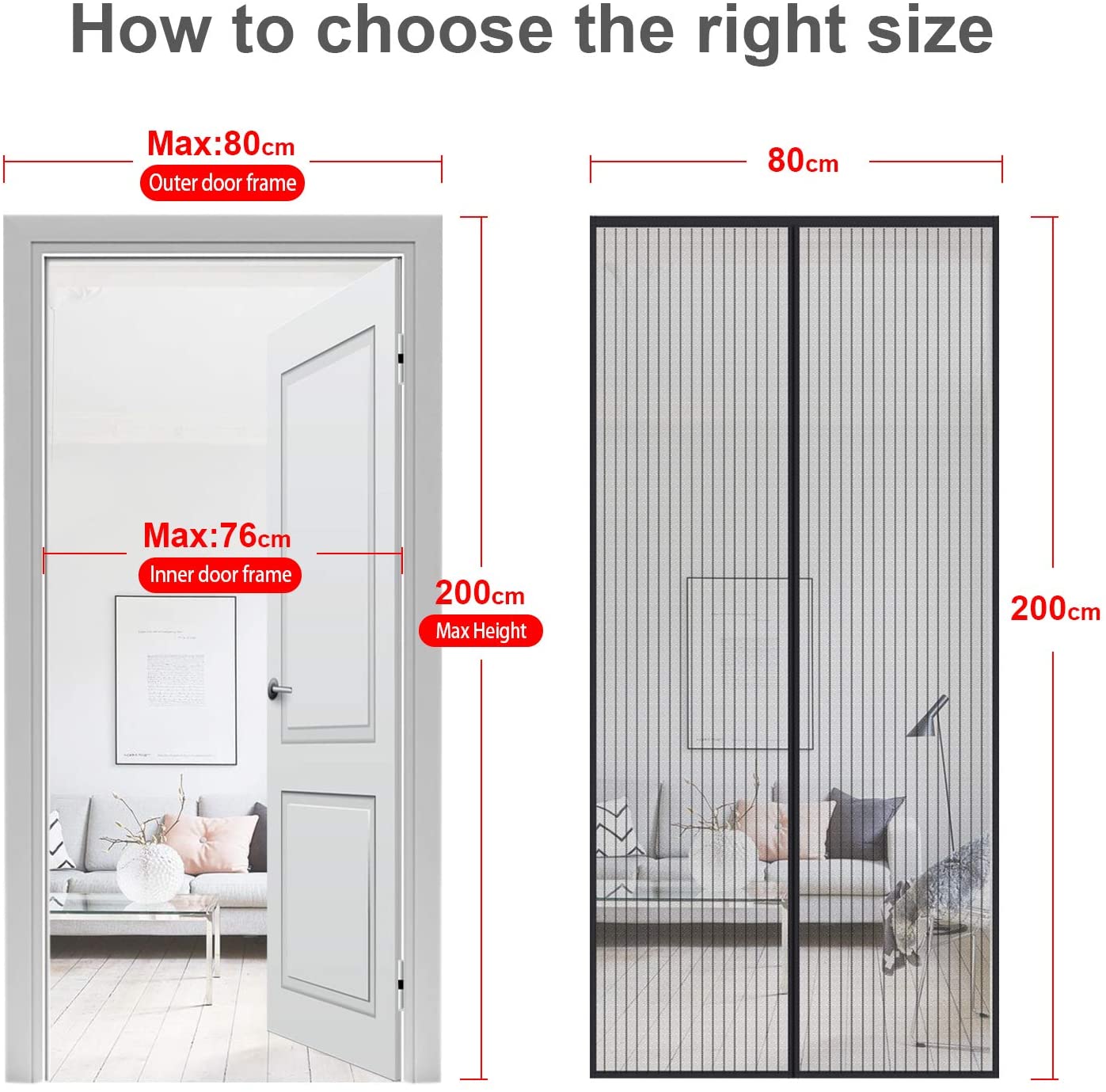 MYCARBON Magnetic Fly Screen Door, Upgrade Enhanced Screen Mesh, Powerful Magnets - Image 2