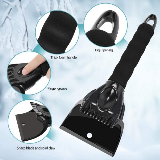 Karvipark Ice Scraper,Car Windscreen Frost & Snow Removal for Truck Pickup Windshield and Window (Black) - Image 4