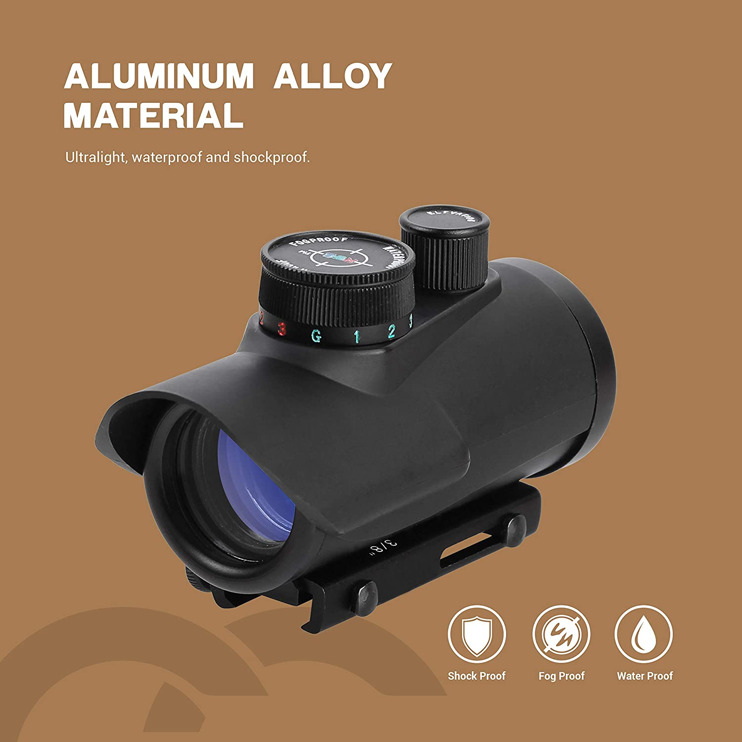 ESSLNB Red Dot Sight Scope Red Green Blue 3 Brightness Settings Rifle Scope with 11mm/20mm Picatinny Rail Mount and Protector Covers for Hunting - Image 3