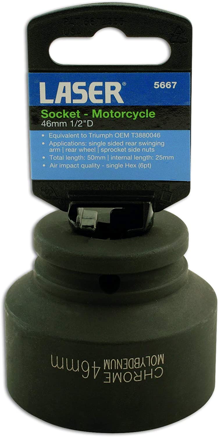 Laser 5667 Wheel Impact Socket 46mm 1/2"D - Triumph, Multi-coloured - Multi-coloured - Image 4