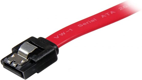 StarTech 12in Latching SATA Cable - SATA cable - Serial ATA 150/300/600 - SATA (R) to SATA (R) - 1 ft - latched - red - LSATA12 - Image 2