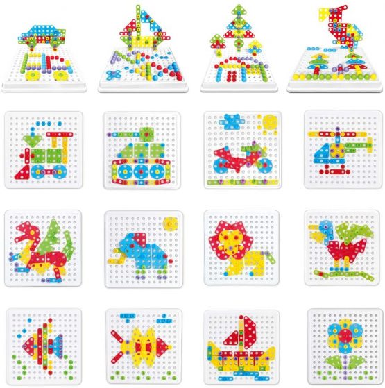Akokie Construction Toys Building Blocks Puzzle with Power Drill Tool Screws Educational Montessori Toys Game for Boys Girls 3 4 5 6 Years Old 223 PCS - Image 4