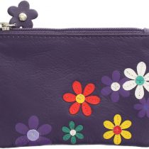 Mala Leather CARA Collection Coin Purse with Keyring 4108_73 Purple