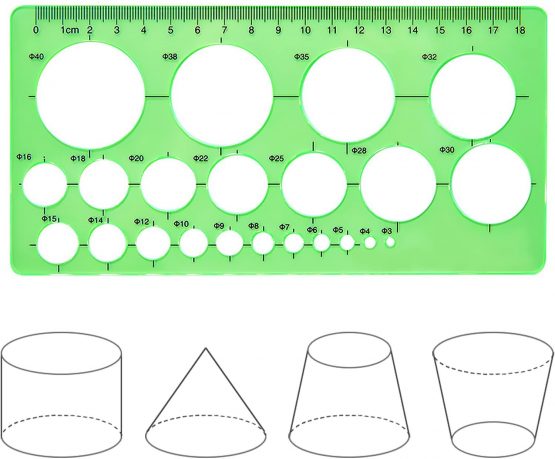 Circle Template 3 Pieces Plastic Circle and Oval Templates Measuring Templates Rulers Digital Drawing for Office and School Building Formwork Drawings Templates (Clear Green) - Image 3