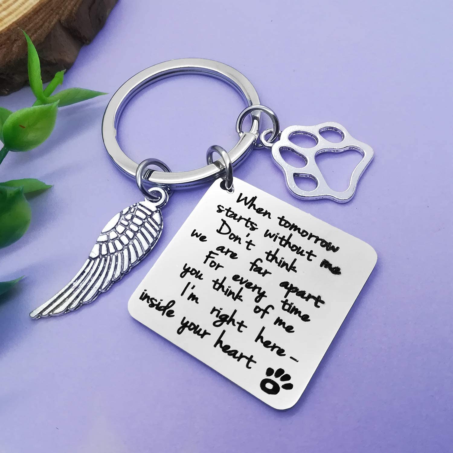 Dabihu Loss of Pet Keychain Pet Memorial Keychain Keyring Pet Family Dog Family Cat Family Pet Keychain Key Ring Pet Sympathy Gift for Pet Lover Dog Cat Keychain - Image 4