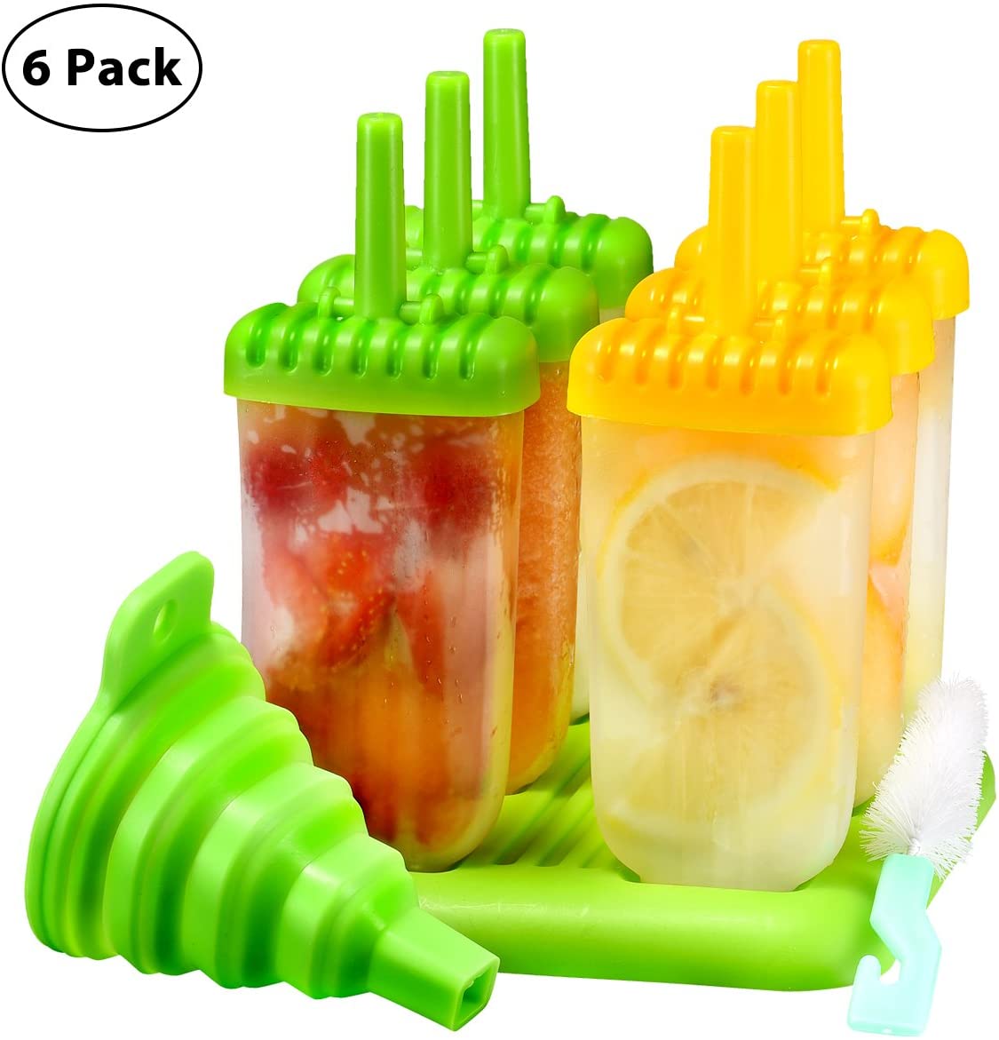 Ice Lolly Moulds, TOPELEK Popsicle Molds Set, 6 Ice Lolly Makers, LFGB ...