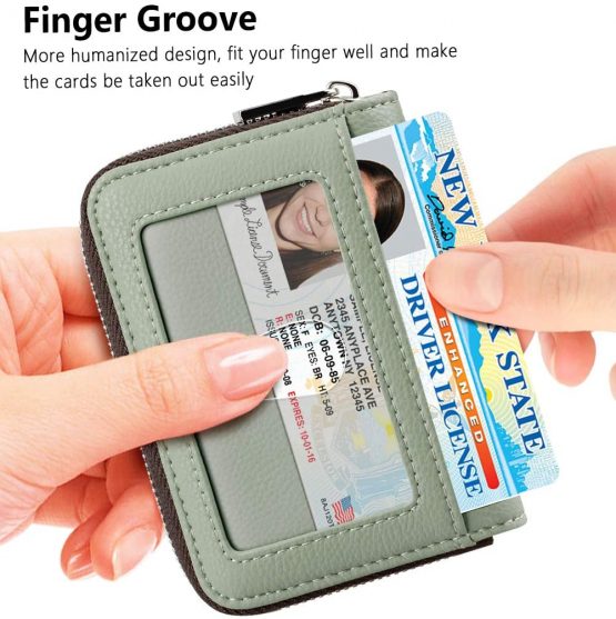 FurArt Credit Card Wallet, Zipper Card Cases Holder for Men Women, RFID Blocking, Key Chain, Compact Size - Image 2