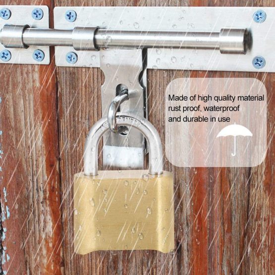 Door Password Lock, 4 Dail Digit Rust Proof Brass Password Lock Combination Padlock Warehouse Cupboard Door Locks for Home Security - Image 2