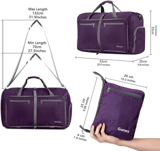 Gonex 40L Foldable Sport Duffles Packable Carry On Travel Holdall Bag, Sports Bag Gym Bag with Shoes Compartment, Swimming Yoga Holiday Luggage, Camping kit Bag - Image 2