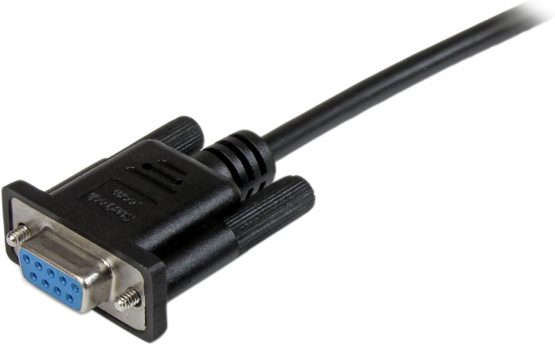StarTech 1m Black DB9 RS232 Serial Null Modem Cable F/F - DB9 Female to Female - 9 pin RS232 Null Modem Cable - 1 meter, Black - Image 2