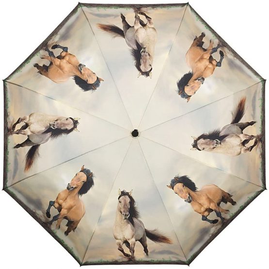 VON LILIENFELD® Folding Pocket Umbrella Automatic Lightweight auto Open Telescopic Motif Women Men Children Wild Horses - Image 2