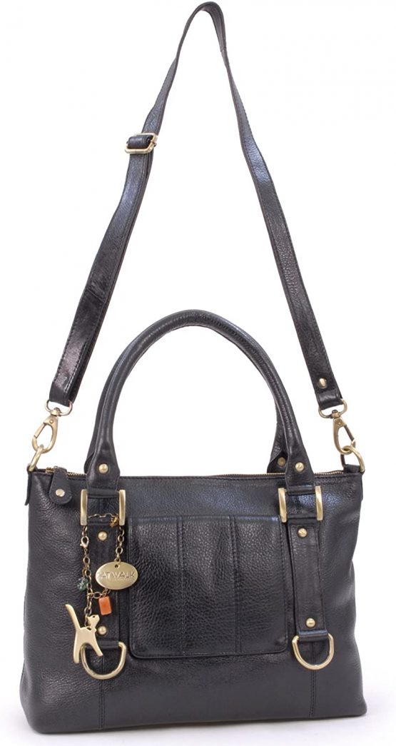 Catwalk Collection Handbags - Women's Leather Top Handle/Shoulder Bag/Cross Body With Detachable Strap - Photo ID Window/Travel Pass Holder - GALLERY - Image 3