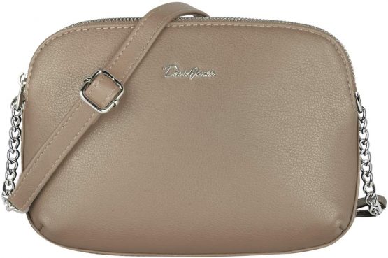 David Jones - Women's Small Crossbody Bag - Ladies Zipper Multi-Pockets Shoulder Bag - PU Leather Messenger Handbag - Classic Elegant City Saddle Bag - Work Travel Casual Everyday Purse Bag
