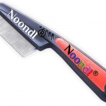 Noondl Flea Comb for Long Haired Cats & Anti Knot Grooming Comb for Dogs Ruberised Easy Grip Handle Great for Rabbits too