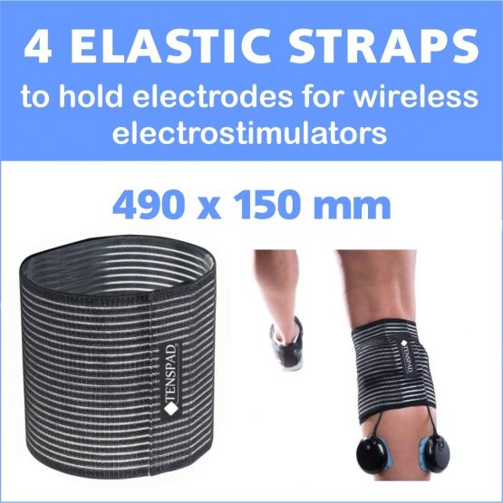 TENSPAD SILVER Set of 4 elastic straps with velcro to hold electrodes