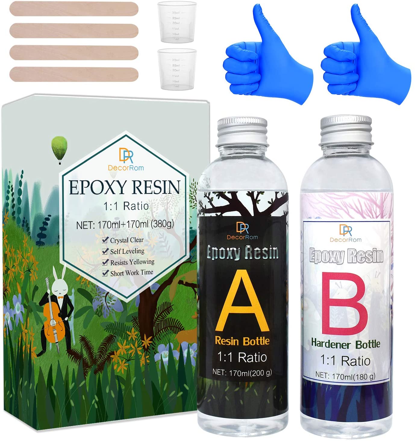 Epoxy Resin Kit 400g / 360ml Crystal Clear Epoxy Resin for Table Tops