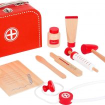 small foot 11183 Play set "doctor's case" made of wood, incl. syringe, stethoscope, thermometer and much more, from 3 years of age