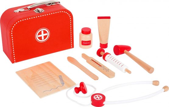 small foot 11183 Play set "doctor's case" made of wood, incl. syringe, stethoscope, thermometer and much more, from 3 years of age