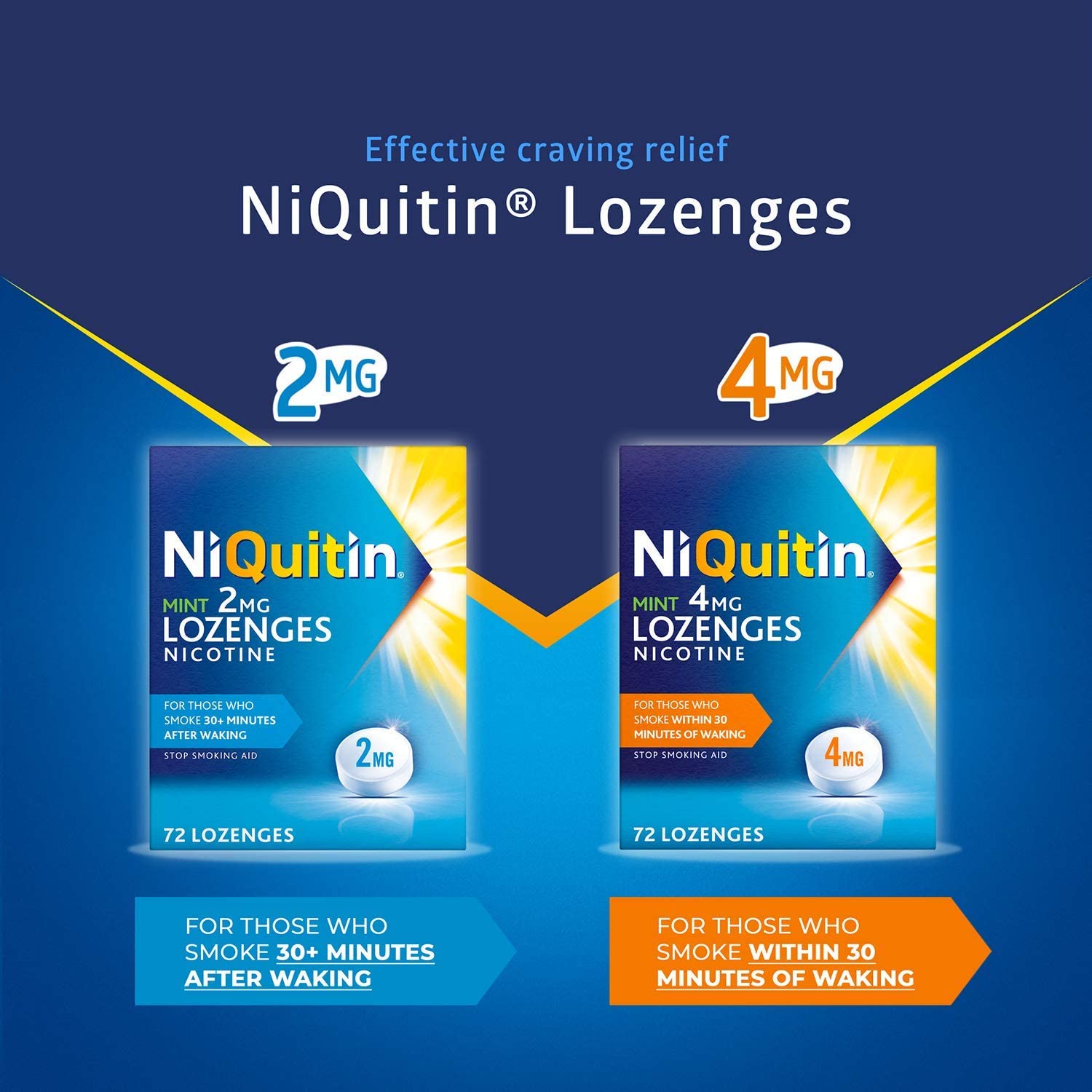 NiQuitin 4mg Nicotine Lozenges, Mint Flavour (72 Mint Nicotine Lozenges), Fast, Effective Craving Relief - Image 3