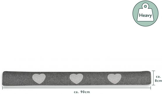 Beautissu Draught Excluder 90cm Tuuli - 1kg Heavy Door Draft Stopper as Wind Stopper for Door and Windows - Long Draft Excluder Cushion Home Door Sausage in Anthracite - Image 2