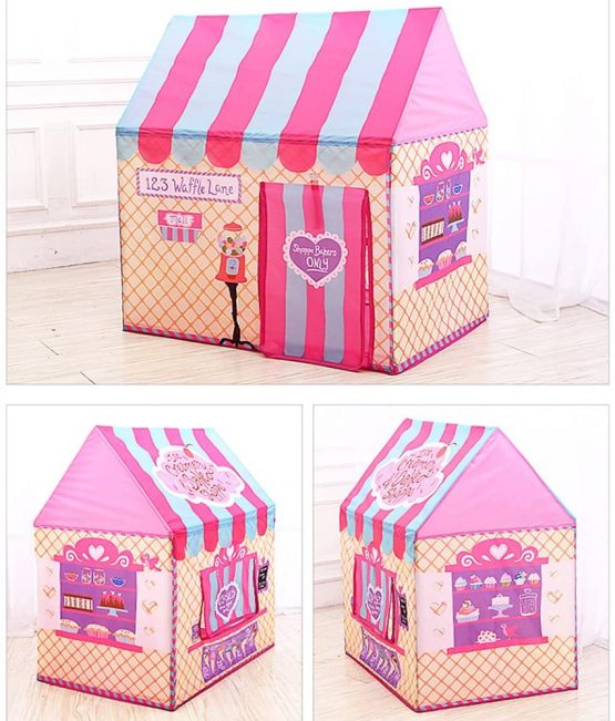 Nice2you Kids Play Tent Girls Pink Princess Castle Portable Playhouse Outdoor Play Children's Party Tents - Image 4