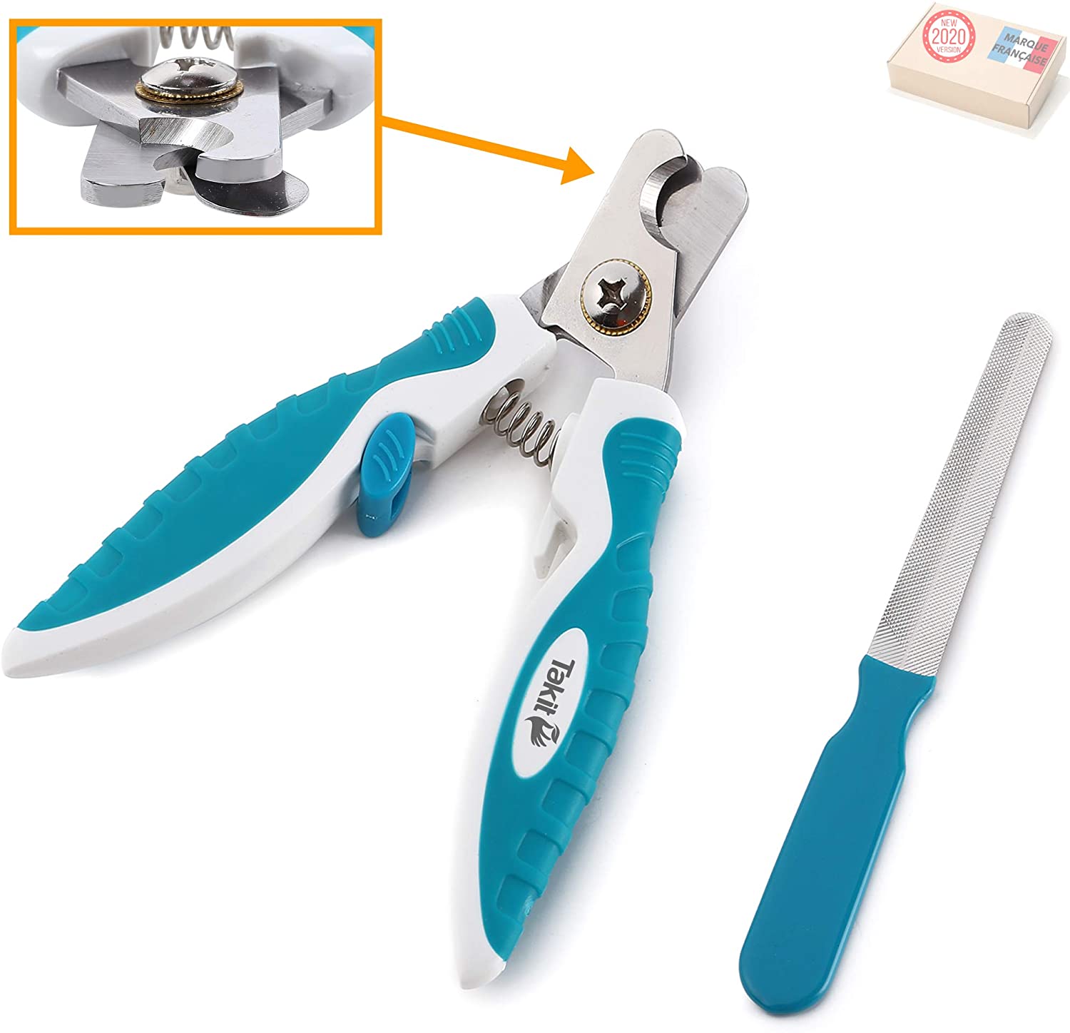 Takit Dog Nail Clippers Safety Limit Nail Clippers - Nail File Included, 1 Unidad (Paquete de 1)