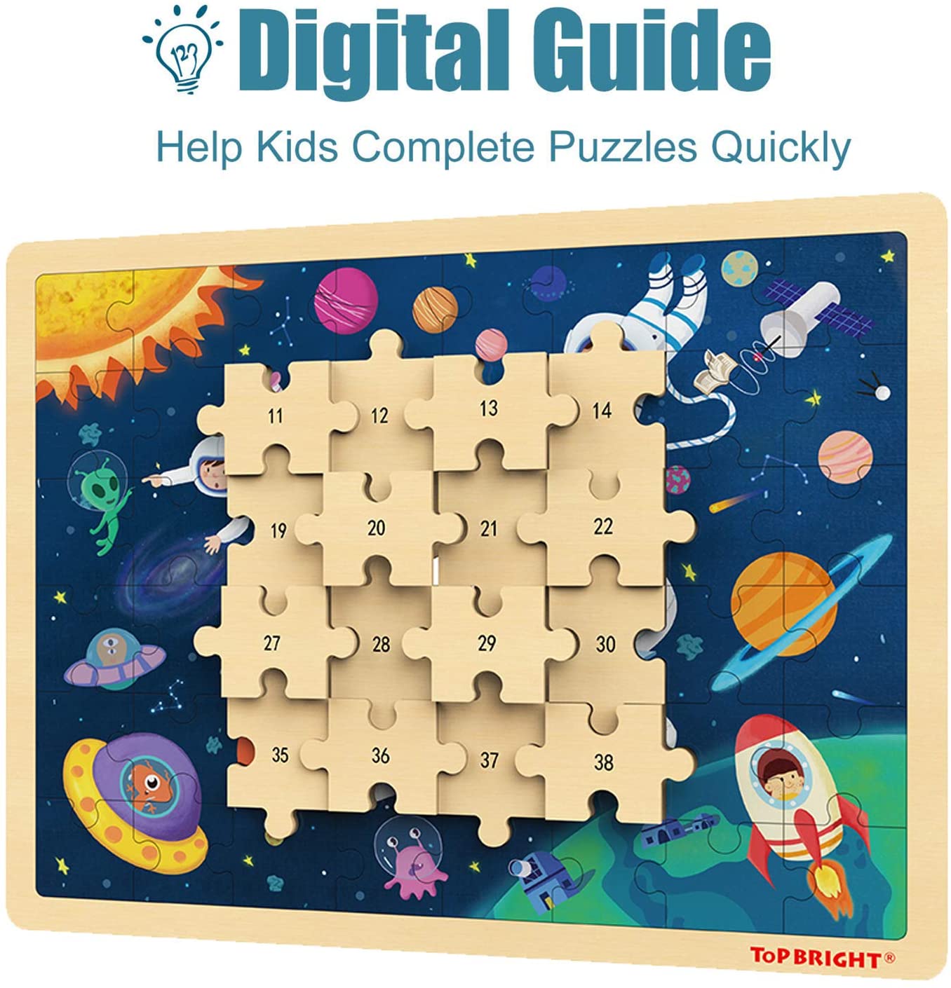 TOP BRIGHT 48 Piece Puzzles for Kids Ages 48 Rocket