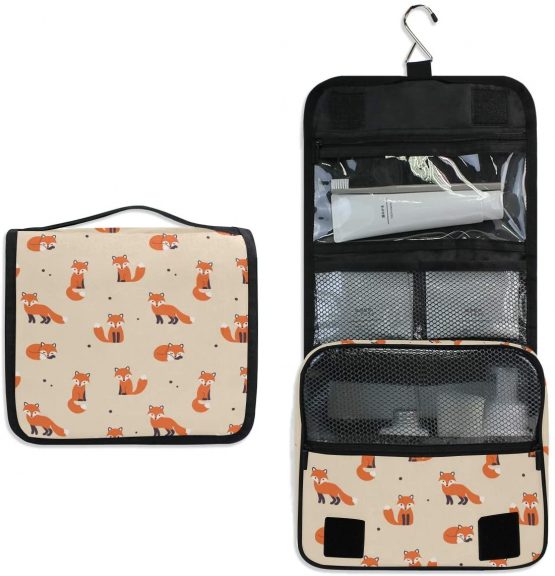 Moyyo Cute Honey Bee Toiletry Bag Travel Wash Bag Organised Toiletry Bag Hanging Toiletry Bag Gym Camping Toiletry Bag Portable Cosmetic Organiser Bag for Women Girls Kids - Image 2