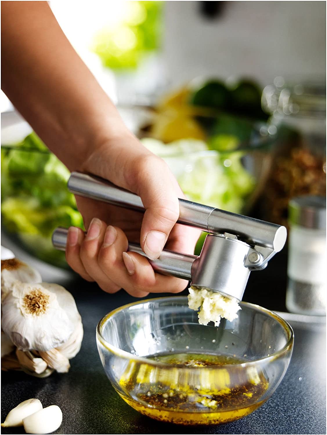 KONCIS stainless steel, Garlic press - IKEA