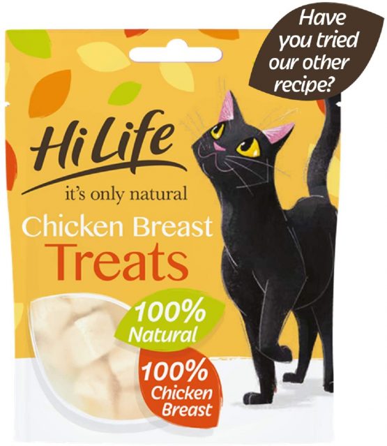 HILIFE,Chicken Treats it's only natural Cat Treats - 100% Chicken Breast, 100% Natural Grain Free, 12 Bags x 10g