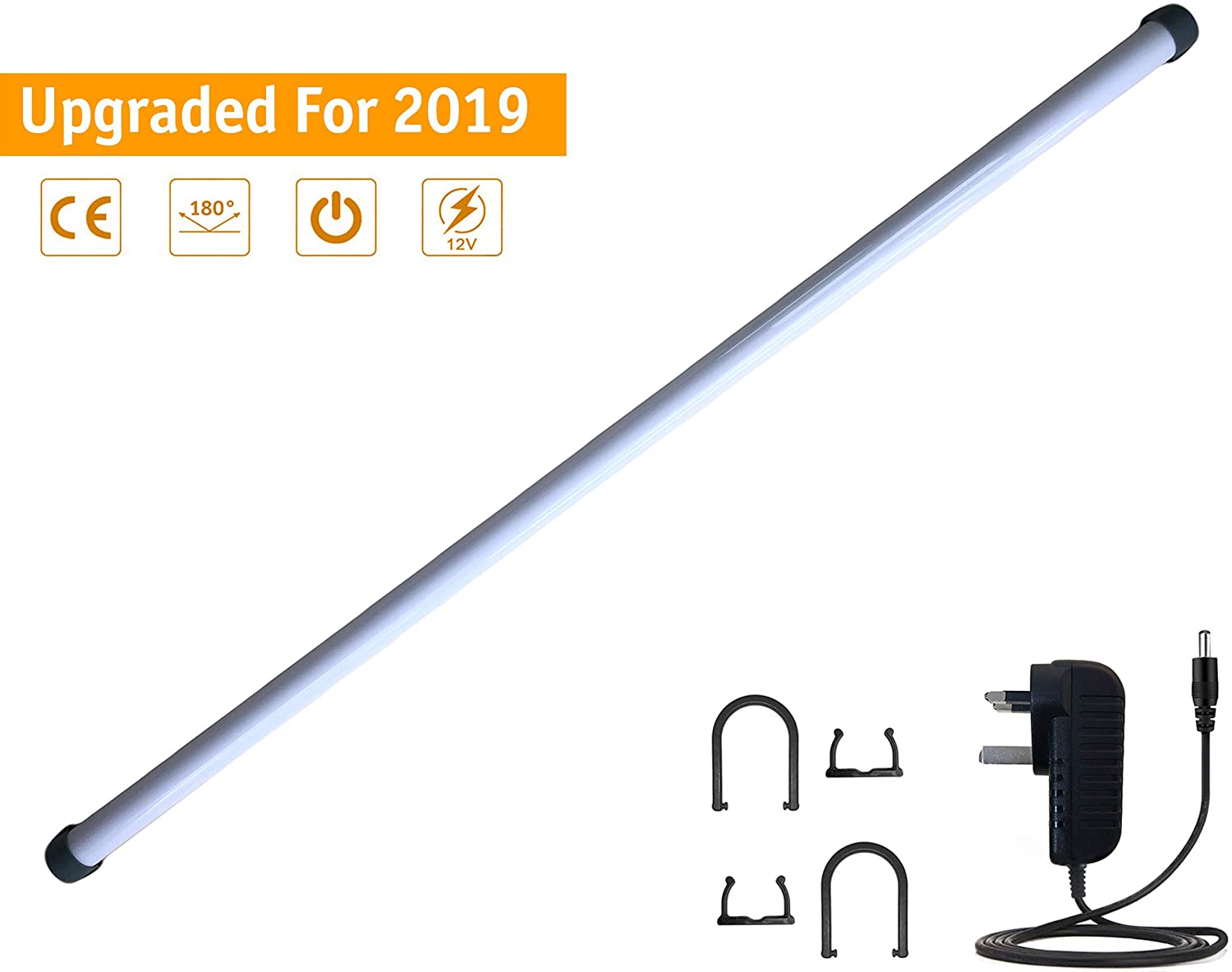 TQGEAR 12V LED Light Strip for Caravan & Motorhomes, Transparent White & Grey