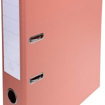 Exacompta Prem'Touch PVC Lever Arch File, 70 mm spine, 2 Ring, A4 - Salmon