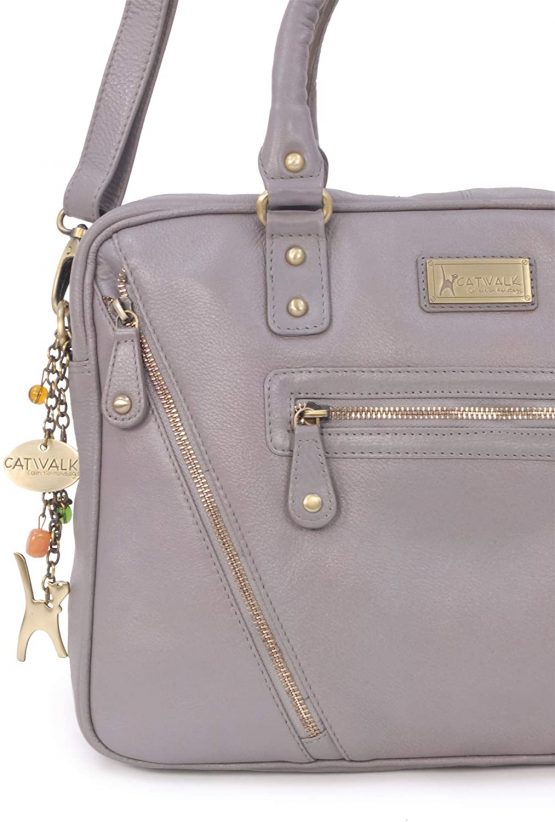CATWALK COLLECTION HANDBAGS - Women's Leather Tote Shoulder Bag - Ladies Briefcase Work Bag - Additional Cross Body Strap - Tablet/Laptop Messenger Bag - SIENNA - Image 4