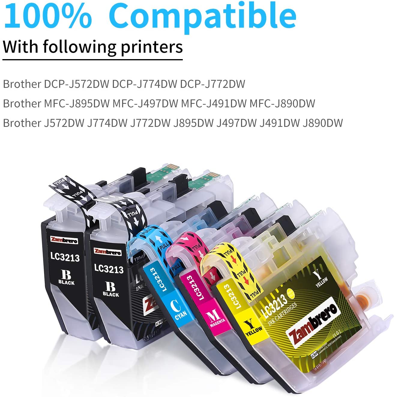 Zambrero LC-3213 Ink Cartridges Replacement for Brother LC3213 LC3211 ...