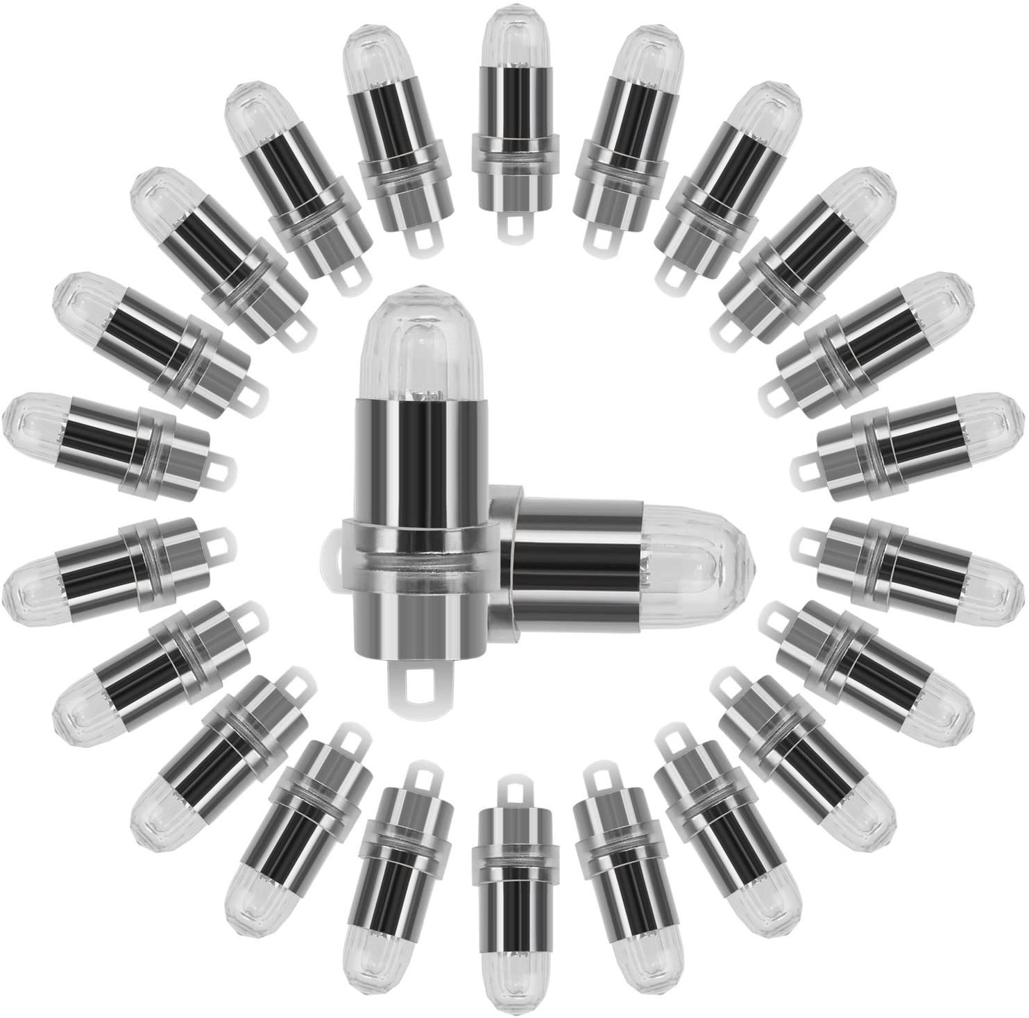 LIHAO 24pcs Mini Led Lights - White Paper Lanterns, 24 Count (Pack of 1)