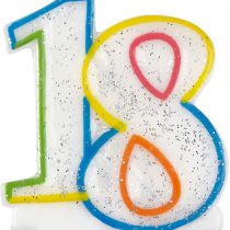 Amscan 9900808 - Glitter Multicoloured Milestone 18th Birthday Cake Candle - 7.5cm
