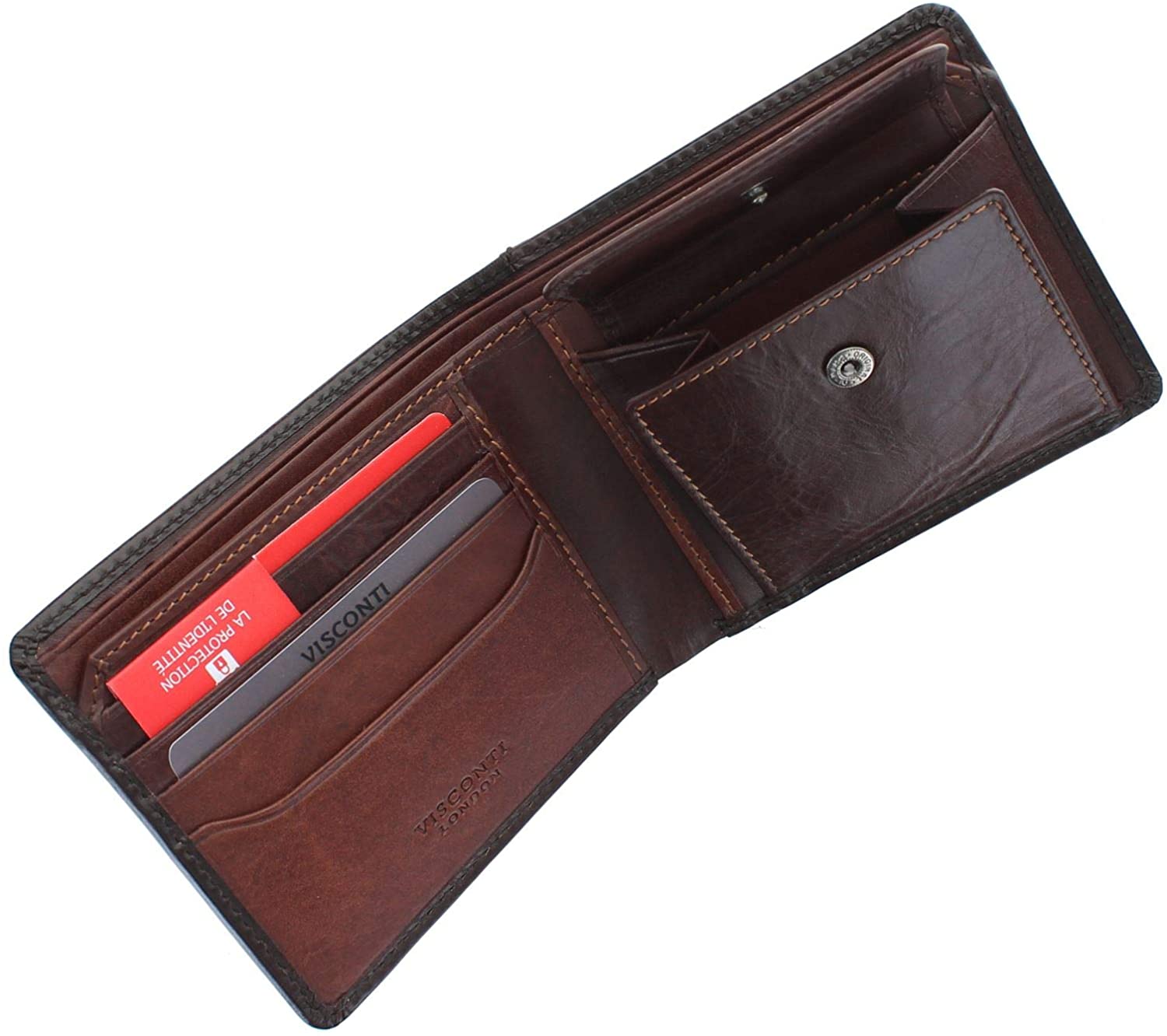 VISCONTI Atelier Collection Arthur Leather Wallet with RFID and Tap and Go AT60 Burnish Tan - Image 4