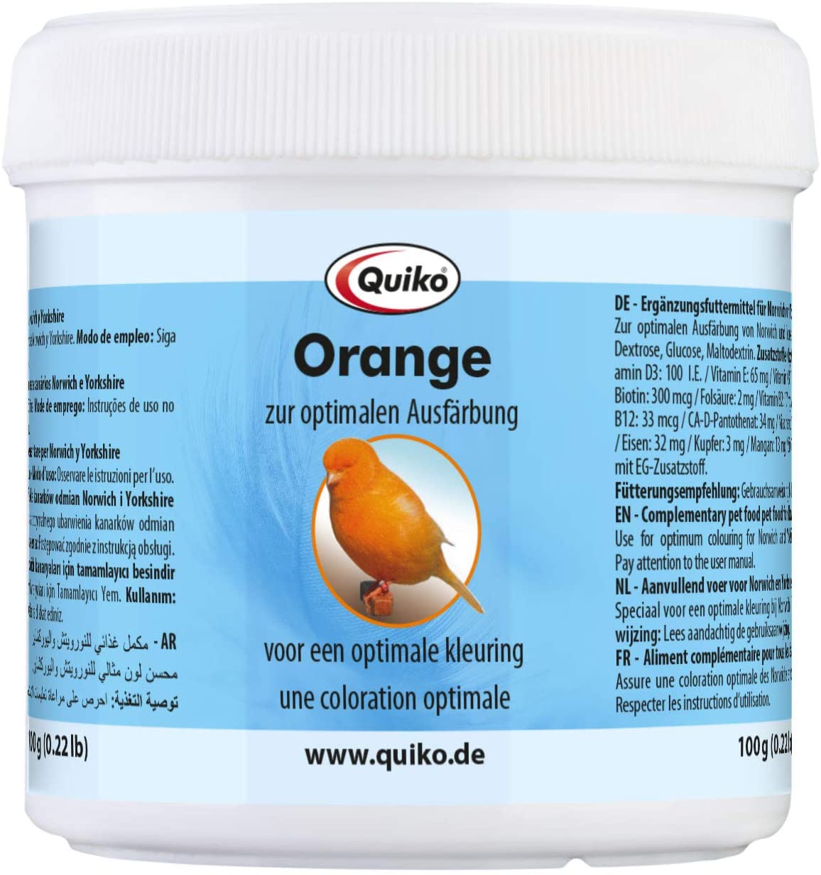 Quiko Orange 100g, Supplementary food for Norwich and Yorkshire canaries