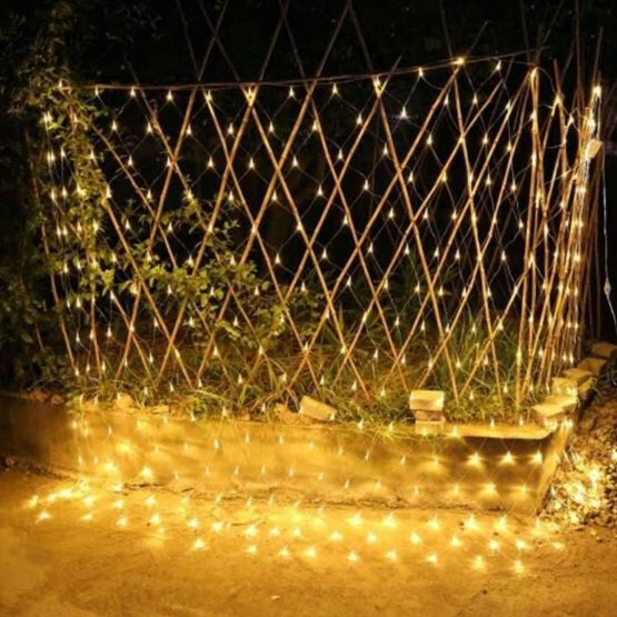 3m x 2m Solar Net Lights Outdoor - 200 LED Solar Fairy Lights, Waterproof Garden Lights, Auto On/Off Curtain String Lights, Icicle Lights for Wedding Party Yard Wall Decor (Warm White) - Image 4