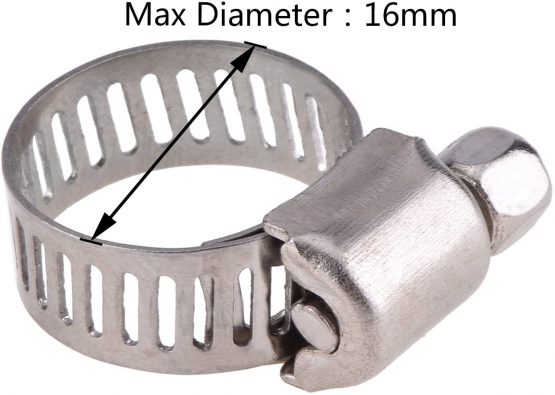 12 Pack Adjustable Stainless Steel Worm Drive Pipes Hose Clamps Clips (9-16 mm) - Image 3