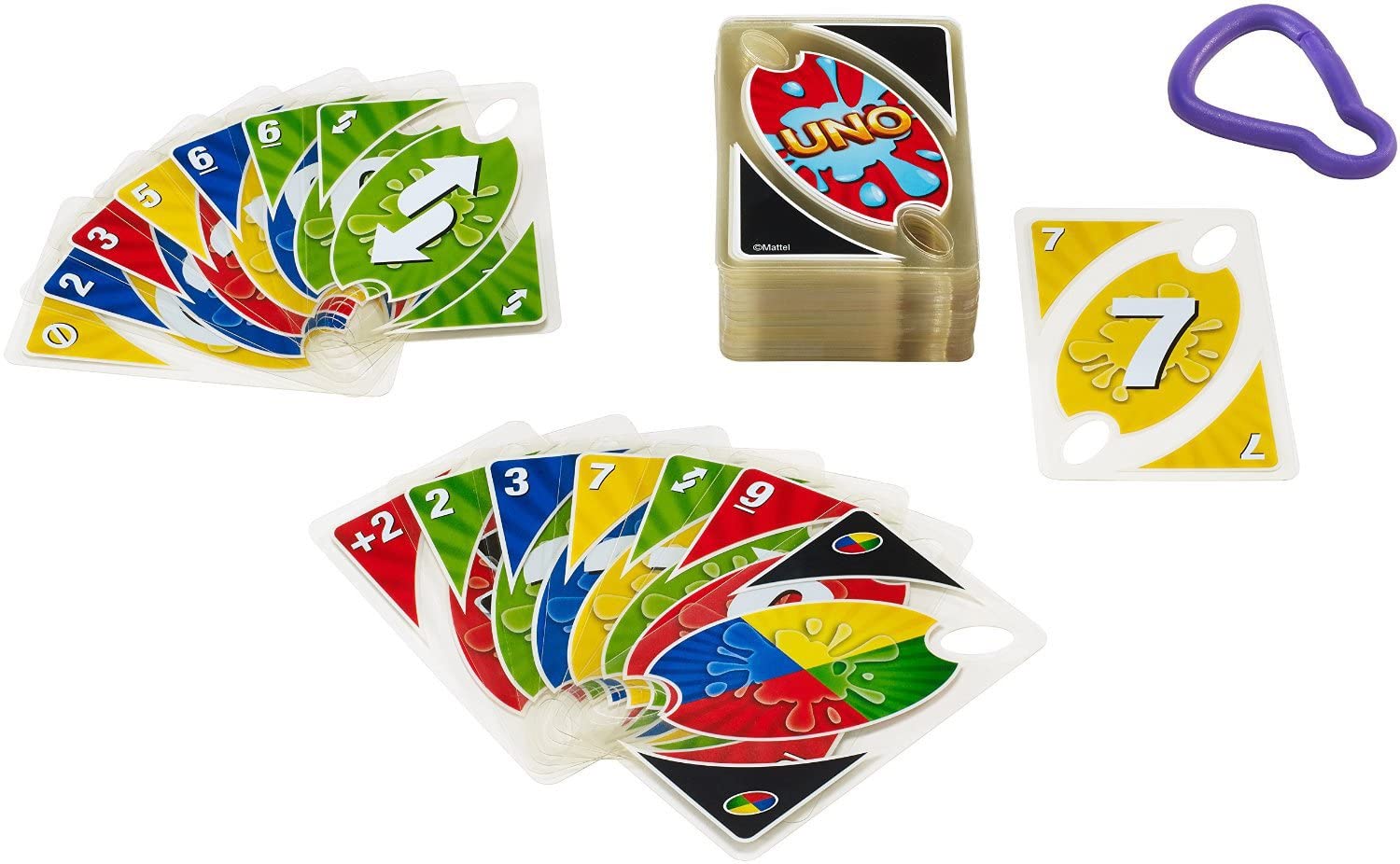 UNO Splash Card Game, 108 durable, waterproof plastic cards plus clip. Makes a Great Gift for Ages 7 and older - Image 3