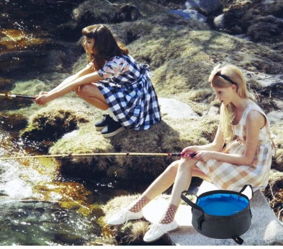 BJ-SHOP Folding Basin,Collapsible Basin Leak-proof Lightweight Portable Wash Basin with Carry Bag for Camping Travel Washing Fishing 8.5L - Image 3