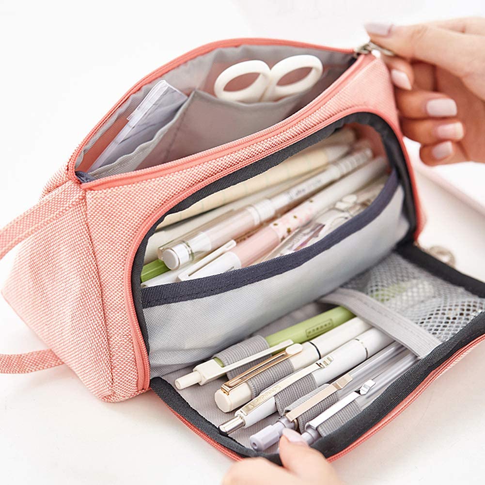 PLECUPE Pencil Case, Large Capacity Pencil Bag with Compartments - Image 3