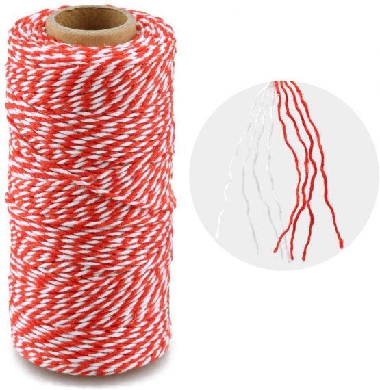 G2PLUS 100M Red and White Craft Bakers Twine Garden Thread Durable Tags Tie Labels String Spool for DIY Crafts and Handmade Arts - Image 3