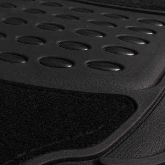 JVL 01-600 Rubber and Carpet Universal Car Mat Contour Luxury Set, 4 Pieces, Black - Image 2